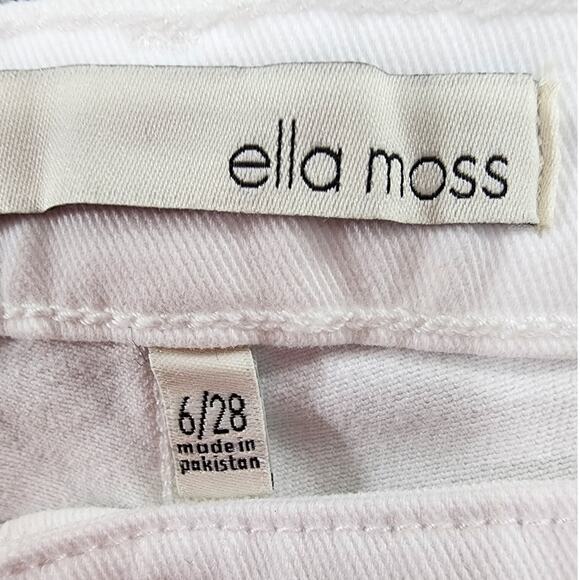 Ella Moss Jeans Womens 6/28 White High Waist Straight Leg Stretch Denim Ankle - Picture 5 of 13